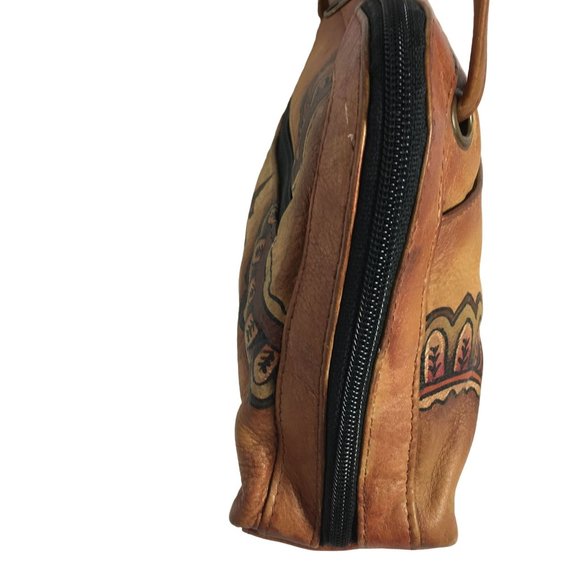 Anuschka NEVER USED Handpainted Leather Crossbody Bag Saddle Paisley - Picture 9 of 12